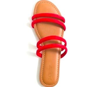NWT J. Crew Seaside Suede Strappy Slide pool Sandals Size 8M